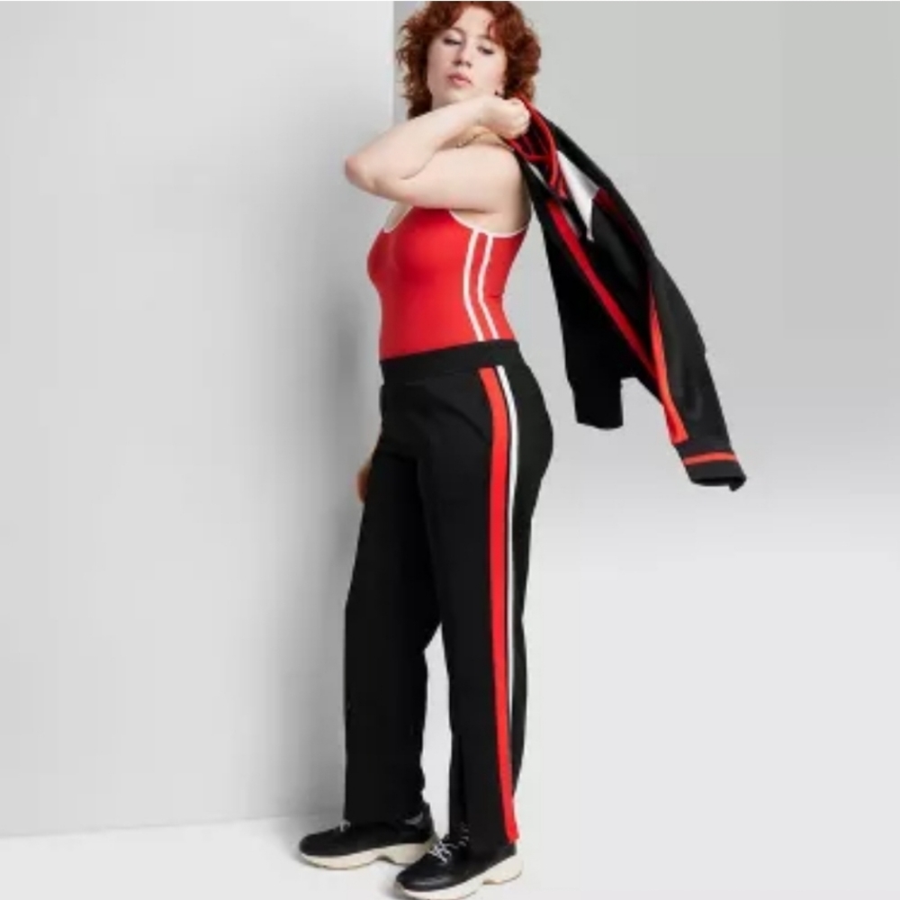 #AI New Women's High-Rise Track Zip Pants Wild Fable Black Y2K Style Small - Picture 2 of 7